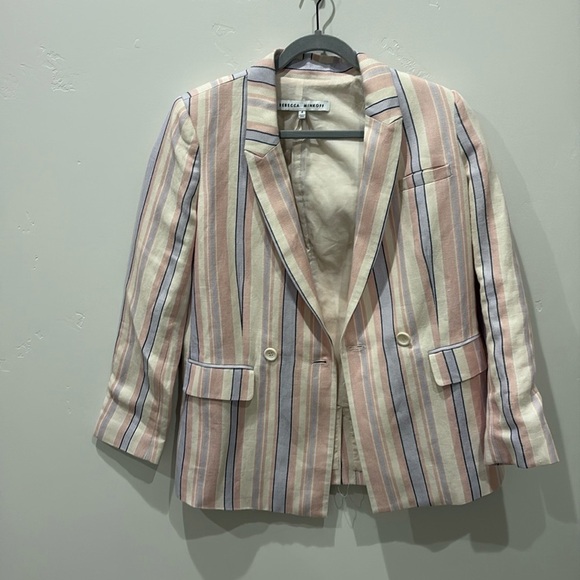 Rebecca Minkoff Jackets & Blazers - Rebecca Minkoff | Grace Pastel Stripe Linen Blend Blazer 4